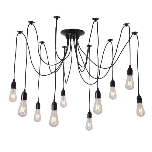 LÂMPADA DE TETO 10 LUZES CARLA PRETAS