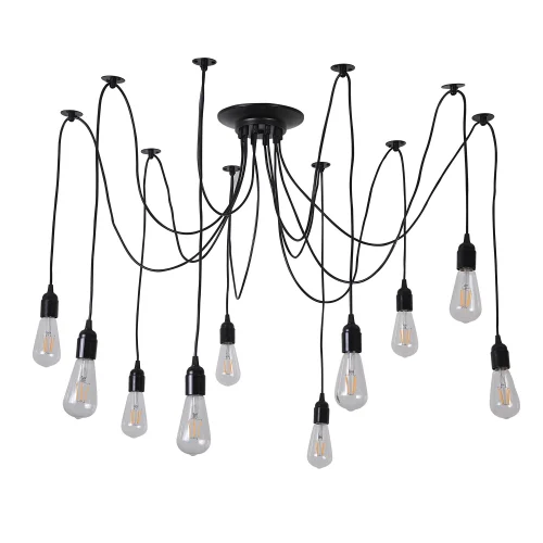 LÂMPADA DE TETO 10 LUZES CARLA PRETAS