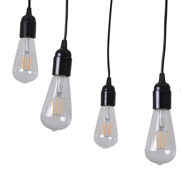 LÂMPADA DE TETO 10 LUZES CARLA PRETAS