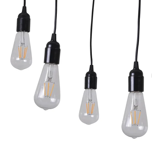 LÂMPADA DE TETO 10 LUZES CARLA PRETAS