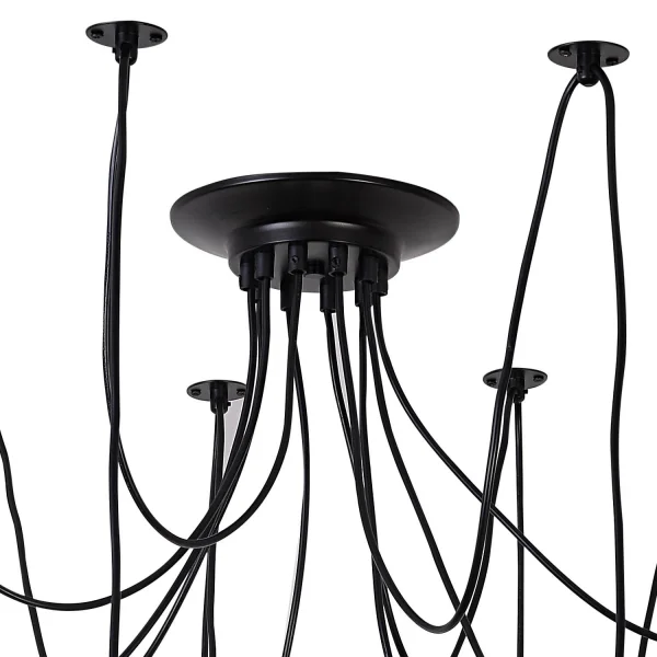 LÂMPADA DE TETO 10 LUZES CARLA PRETAS