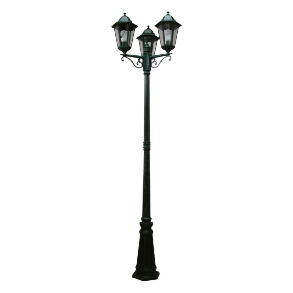 LAMPPOSTO 3 LUZES VERDES LARIX