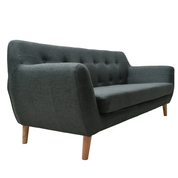 SOFÁ CINZA DE OLIVA VINTAGE CLEMENTINA