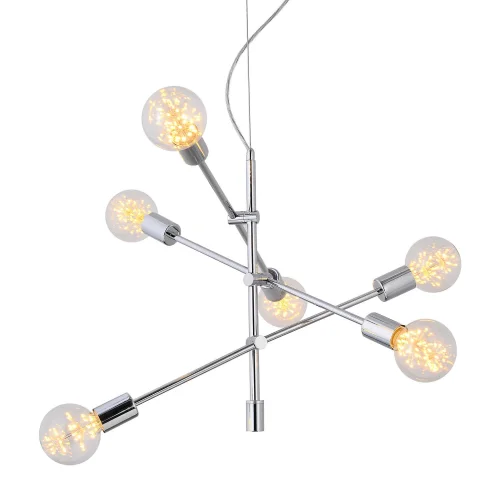 LÂMPADA DE TETO JÚPITER 6 LUZES CROMADAS