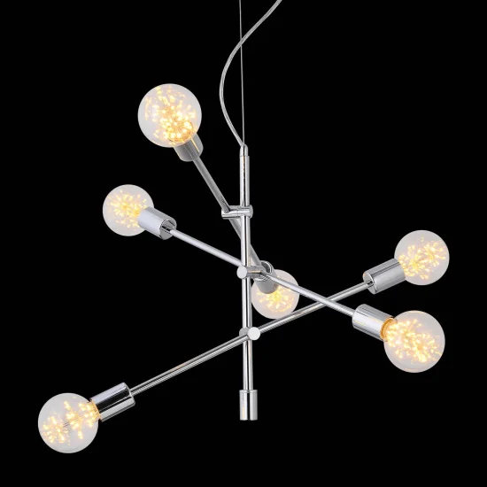 LÂMPADA DE TETO JÚPITER 6 LUZES CROMADAS 2