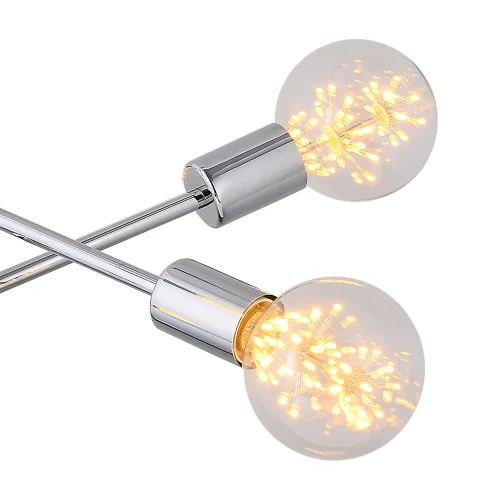 LÂMPADA DE TETO JÚPITER 6 LUZES CROMADAS