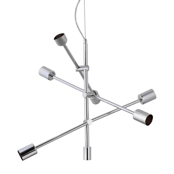 LÂMPADA DE TETO JÚPITER 6 LUZES CROMADAS