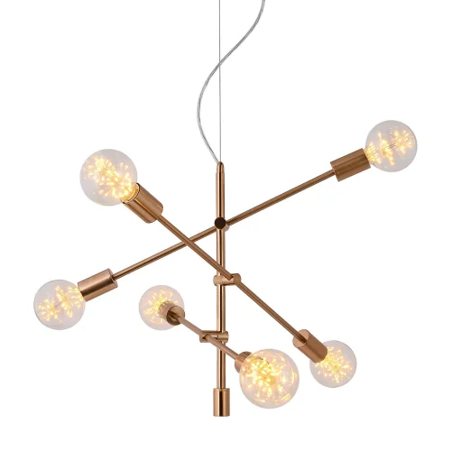 LÂMPADA DE TETO JÚPITER 6 LUZES DE BRONZE