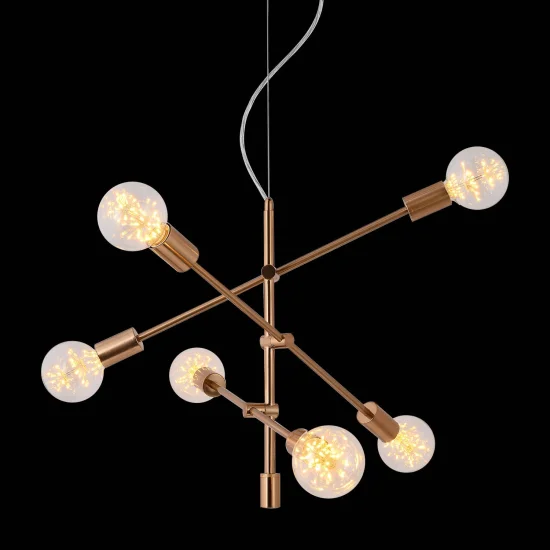 LÂMPADA DE TETO JÚPITER 6 LUZES DE BRONZE 2