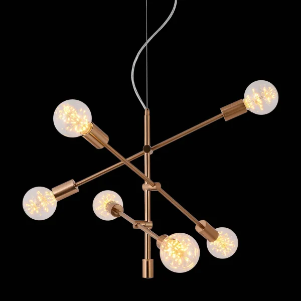 LÂMPADA DE TETO JÚPITER 6 LUZES DE BRONZE