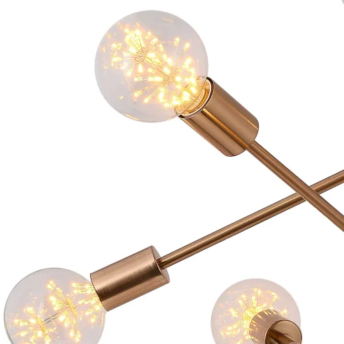 LÂMPADA DE TETO JÚPITER 6 LUZES DE BRONZE